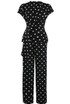 Polka Dots Wrap Blouse and Trouser Set