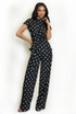 Polka Dots Wrap Blouse and Trouser Set