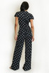 Polka Dots Wrap Blouse and Trouser Set