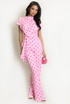 Polka Dots Wrap Blouse and Trouser Set