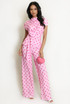 Polka Dots Wrap Blouse and Trouser Set