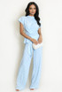 Polka Dots Wrap Blouse and Trouser Set
