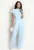 Polka Dots Wrap Blouse and Trouser Set