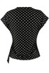 Satin Polka Dots Side Wrap Blouse