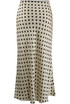 Satin Polka Dots Bias Midi Skirt
