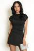 Asymmetric Short Sleeve Ruched Top