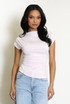 Asymmetric Short Sleeve Ruched Top