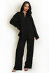 Loose Fit Blouse And Drawstring Trouser Set