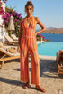 Zig Zag Halter Neck Top and Trouser Set