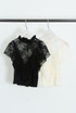 Lace Sleeveless Frill Top