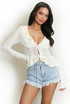 Frilled Lace Tie Front Top