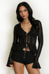 Frilled Lace Tie Front Top