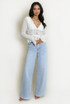 Frilled Lace Tie Front Top