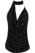 Polka Dot Draped Halter Neck Top