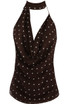Polka Dot Draped Halter Neck Top