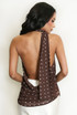 Polka Dot Draped Halter Neck Top