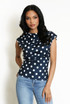 Polka Dots Ruched Blouse