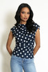 Polka Dots Ruched Blouse
