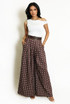Polka Dots Wide Leg Belted Trousers