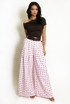 Polka Dots Wide Leg Belted Trousers