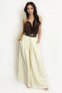 Polka Dots Wide Leg Belted Trousers
