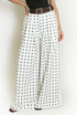 Polka Dots Wide Leg Belted Trousers