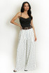 Polka Dots Wide Leg Belted Trousers