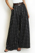 Polka Dots Wide Leg Belted Trousers