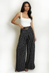 Polka Dots Wide Leg Belted Trousers