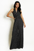 Polka Dots Side Buckled Wrap Jumpsuit