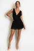 Plunge Front Mini Lace Dress