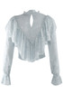 Ruffle Detail Mesh Blouse
