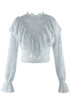 Ruffle Detail Mesh Blouse
