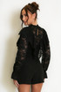 Ruffle Detail Mesh Blouse