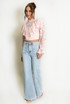 Ruffle Detail Mesh Blouse