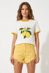 Textured Lemon Motif T-Shirt 
