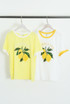 Textured Lemon Motif T-Shirt 