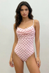 Polka Dots Cowl Neck Bodysuit