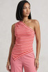 Stripes One Shoulder Asymmetric Top