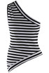 Stripes One Shoulder Asymmetric Top