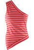 Stripes One Shoulder Asymmetric Top