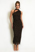 Polka Dots One Shoulder Midi Dress 