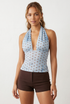 Polka Dot Halter Neck Top