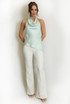 Cowl Halter Neck Asymmetric Blouse