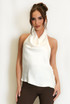 Cowl Halter Neck Asymmetric Blouse