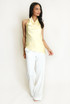 Cowl Halter Neck Asymmetric Blouse