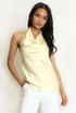 Cowl Halter Neck Asymmetric Blouse