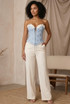 Lace Up Corset With Petal Trim