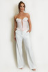 Lace Up Corset With Petal Trim