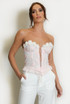 Lace Up Corset With Petal Trim